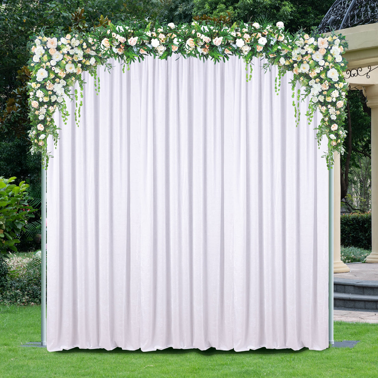 Frosted Ice Crushed Velvet Backdrop Drapes