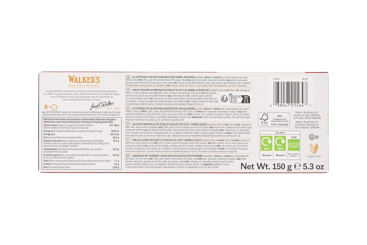 Walker's Milk Chocolate Salted Caramel Shortbread 5.3 oz