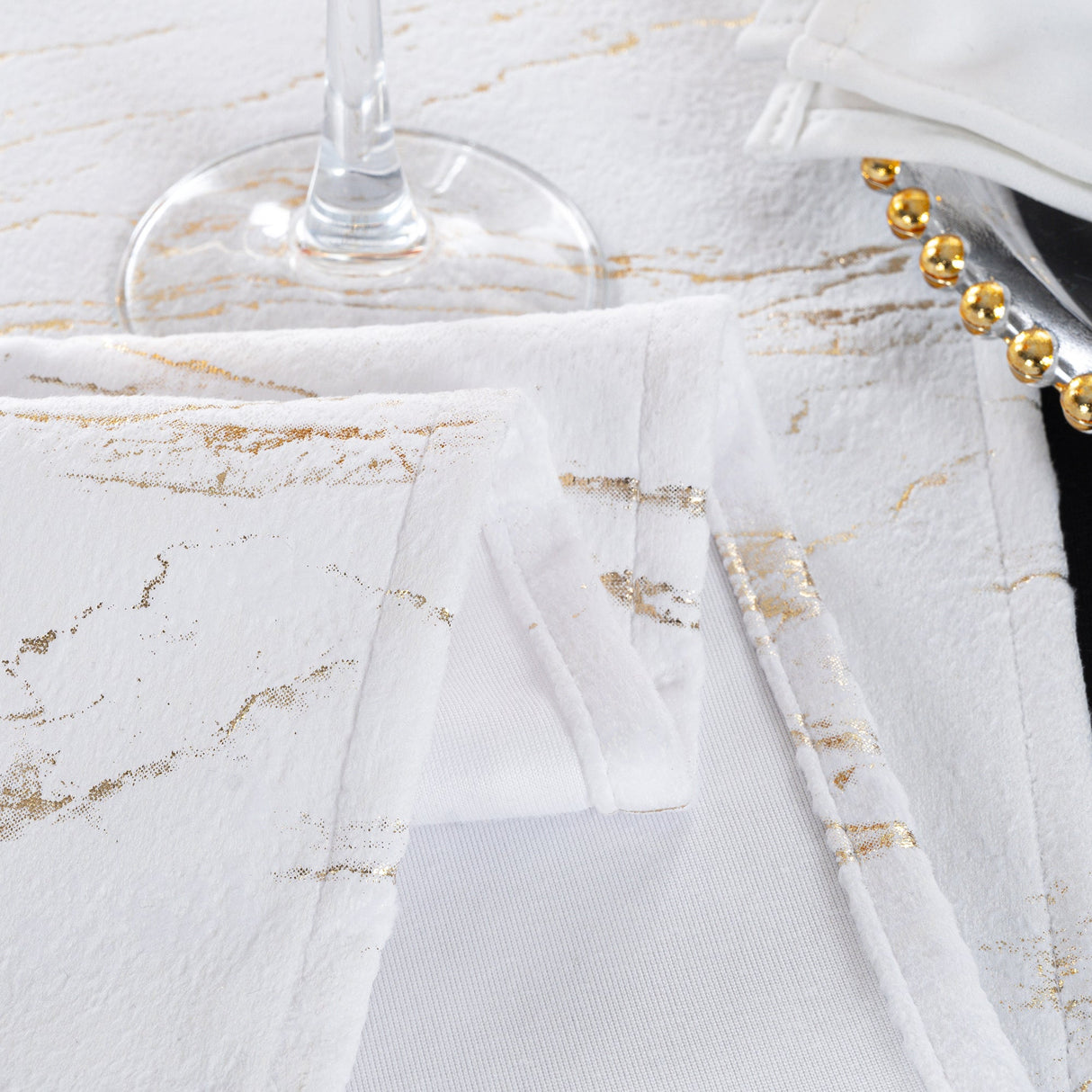 Velvet Table Runner 13x108 White