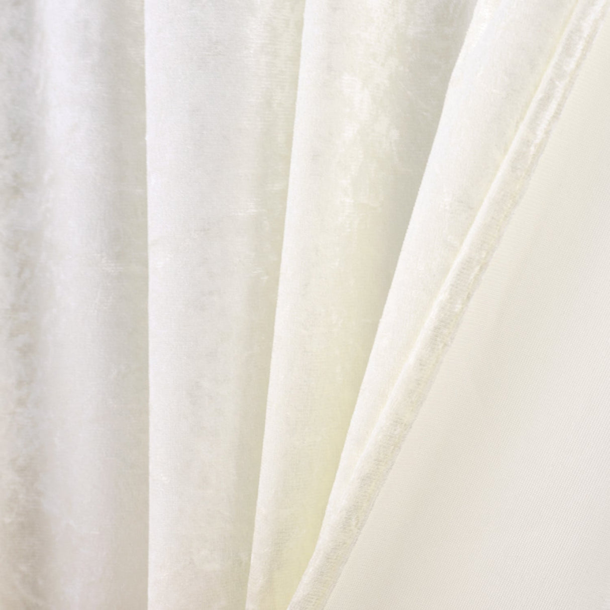 Crushed Velvet Backdrop Drape Panel 12 ft x 57 in Ivory