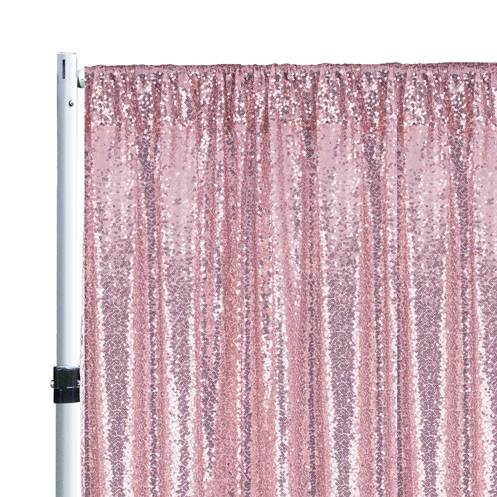 Sequin Backdrop Drape 14 ft x 52 in Blush Pink/Rose Gold