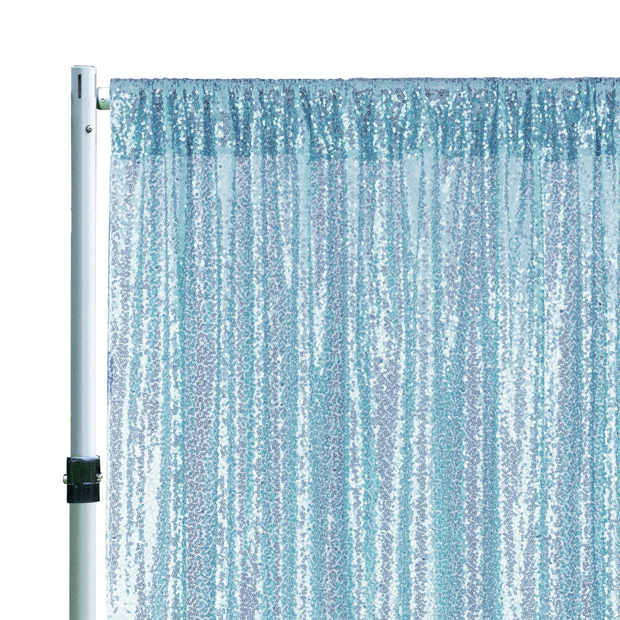 Sequin Backdrop Drape 14 ft x 52 in Baby Blue