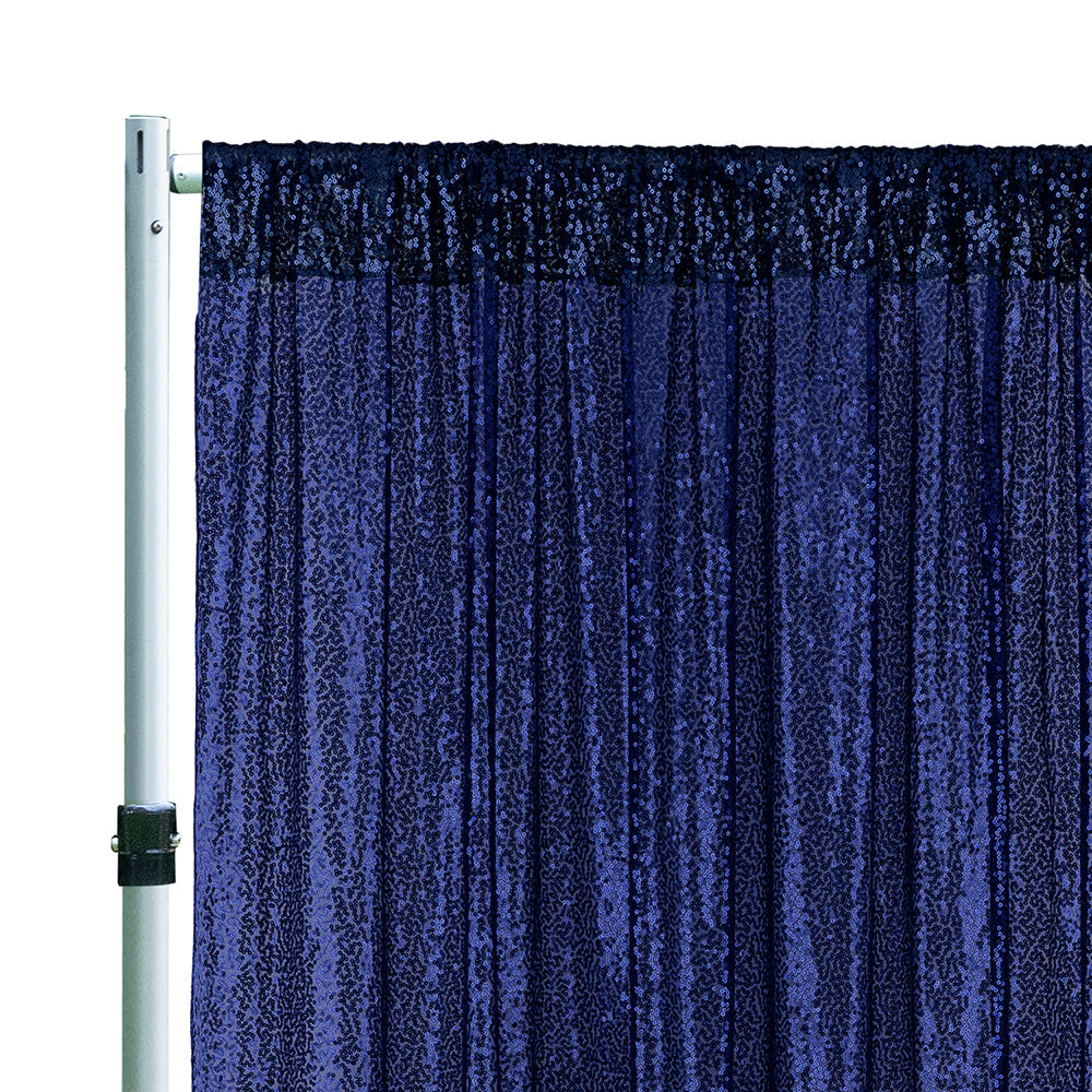 Sequin Backdrop Drape Panel 14 ft x 52 in Navy Blue