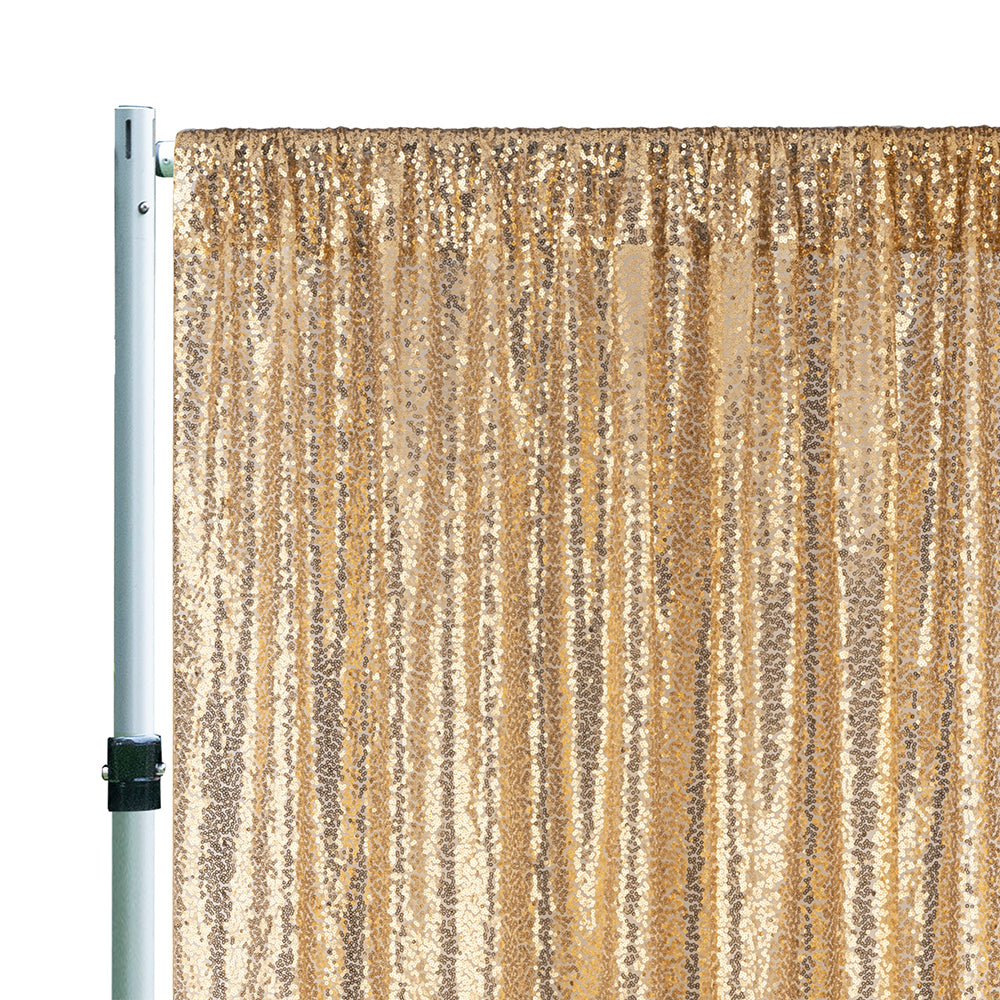 Sequin Backdrop Drape Panel 14 ft x 52" Champagne