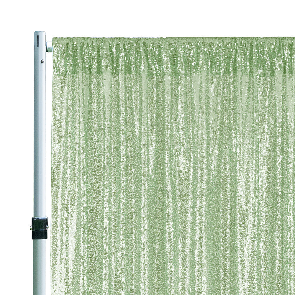 Sequin Backdrop Drape Panel 12 ft x 52 in Sage Green
