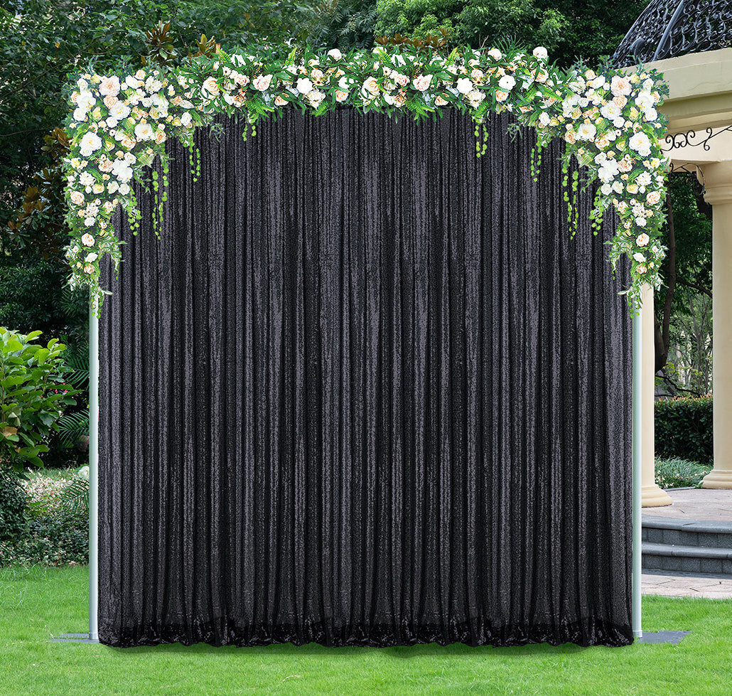 Sequin Backdrop Drape 14 ft x 52 in Black
