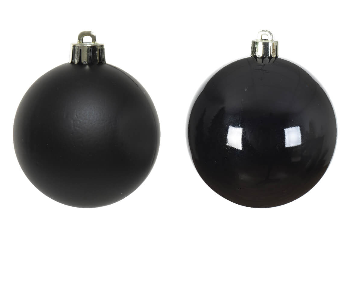 Black Assorted 8cm Shatterproof - Set of 6