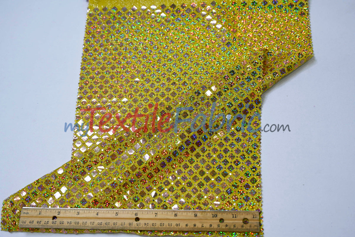 Holographic Shimmer Sequins Fabric - Lightweight Flowy Holographic Sequins, 45" Width (1 Yard)