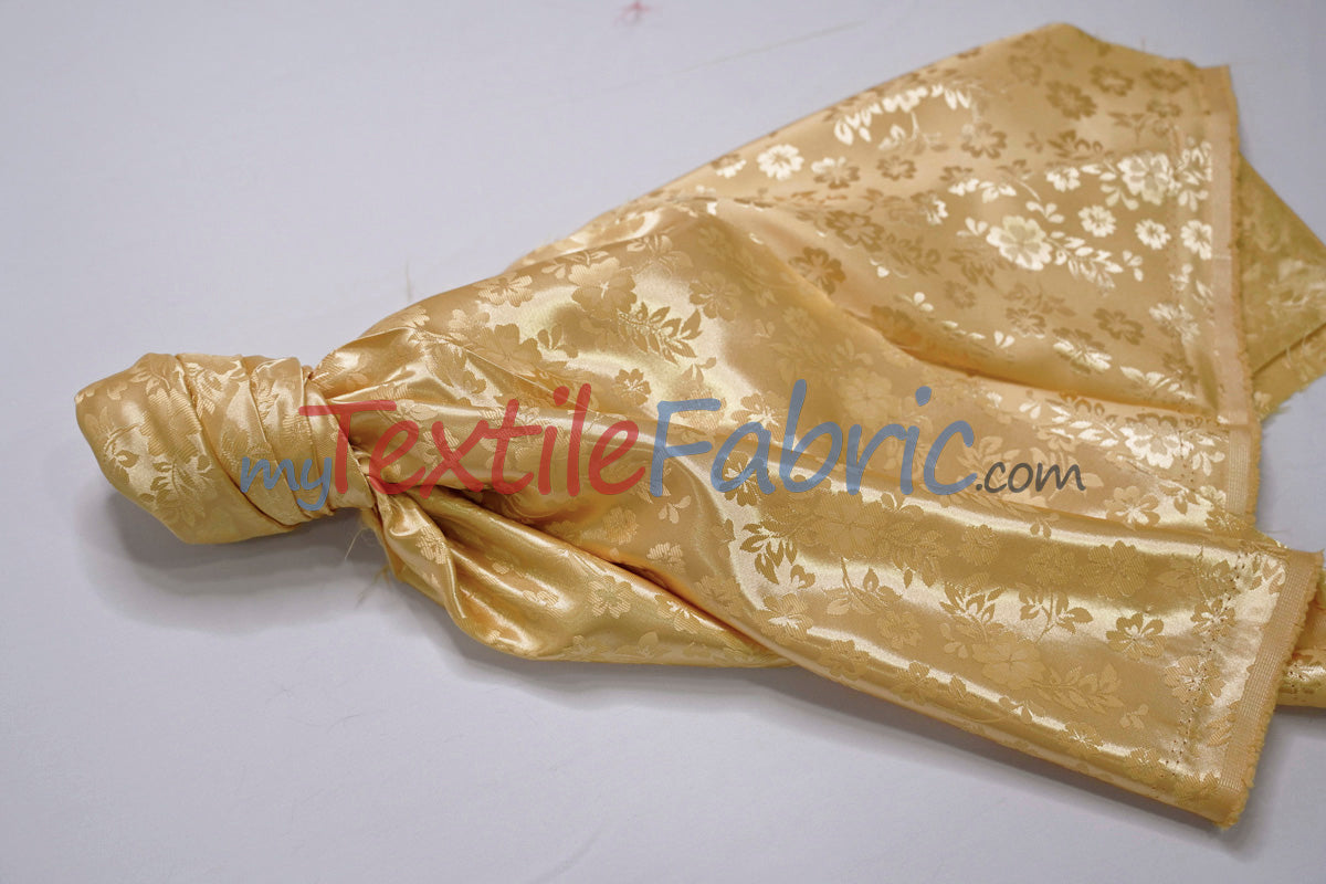 Jasmine Jacquard Polyester Fabric - Floral Brocade, 60" Width (1 Yard)