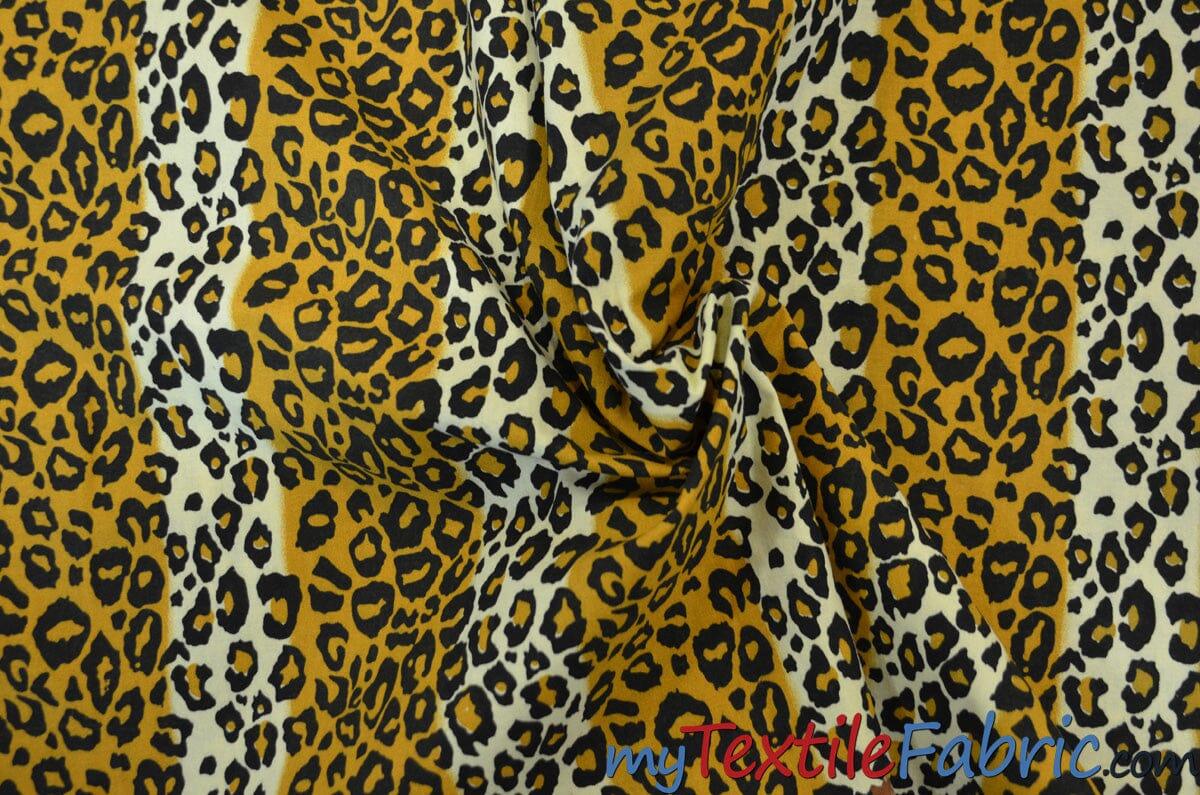 Leopard Cotton Print 100 Percent Cotton Fabric - Gold Leopard Animal Print, 58/60" Width (1 Yard)