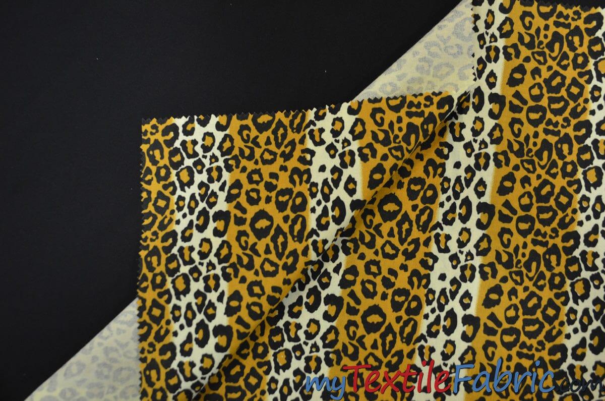 Leopard Cotton Print 100 Percent Cotton Fabric - Gold Leopard Animal Print, 58/60" Width (1 Yard)