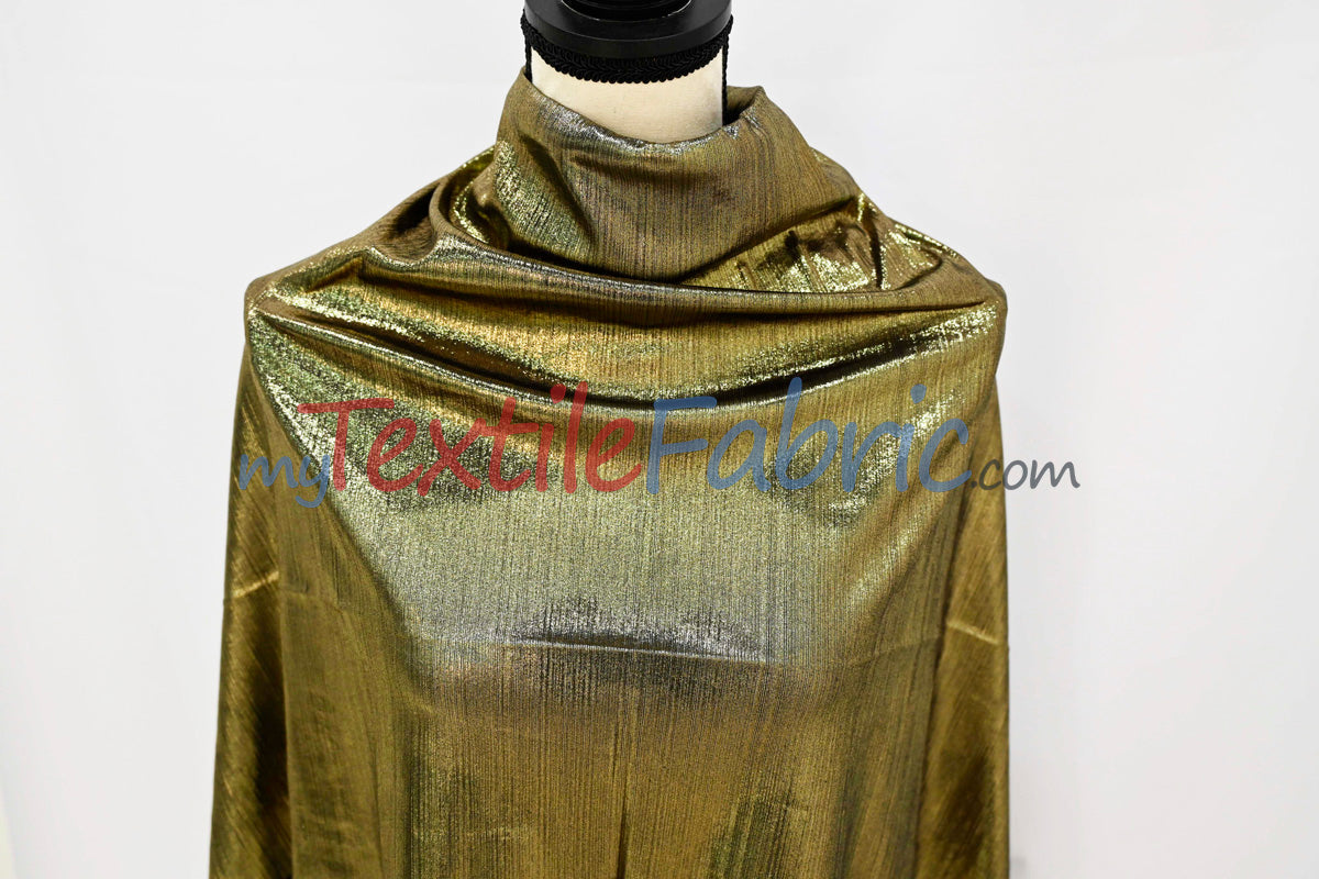 Metallic Stretch Slinky Polyester Spandex Fabric - Metallic Solid, 58" Width, Multiple Colors (1 Yard)