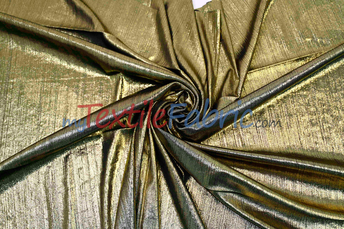 Metallic Stretch Slinky Polyester Spandex Fabric - Metallic Solid, 58" Width, Multiple Colors (1 Yard)