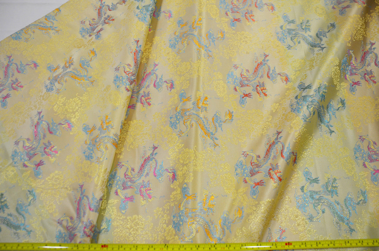 New Oriental Dragon Brocade Chinese Brocade Fabric - Oriental Dragon Pattern, 45" Width (1 Yard)