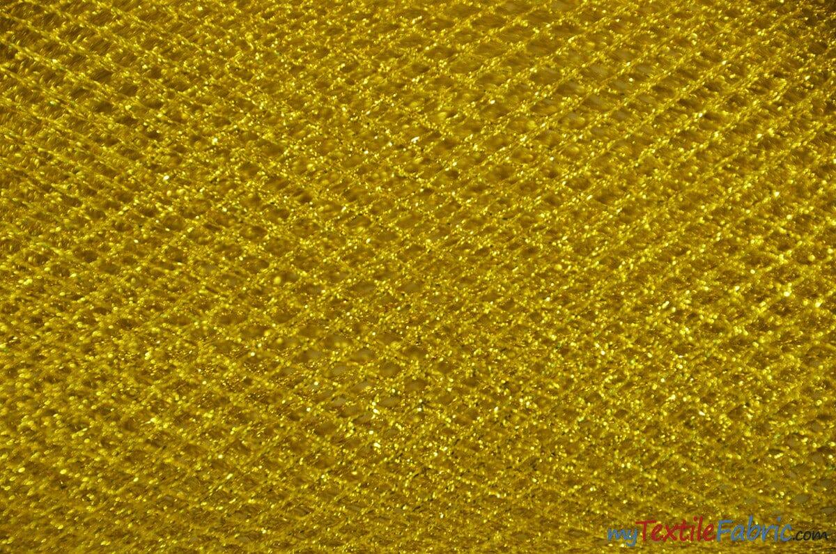 Metallic Lurex Mesh Metallic Net Fabric - Silver Metallic Fish Net, 58" Wide (1 Yard)