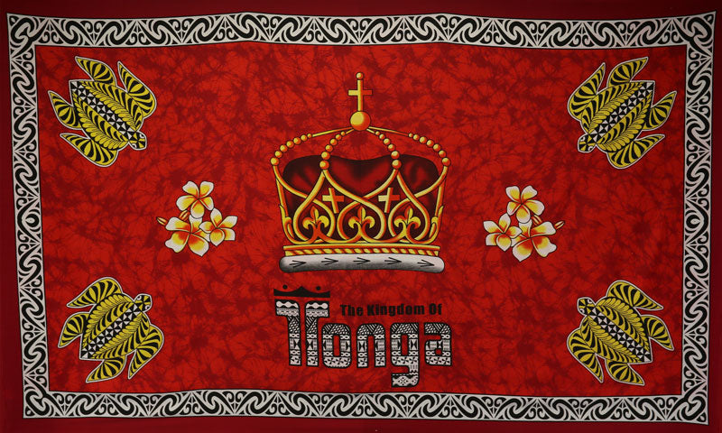 Polyester Sarong Kingdom of Tonga Crown Turtle Plumeria