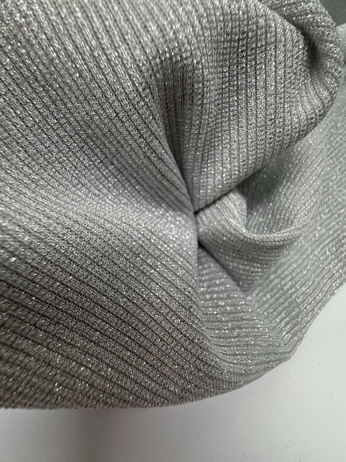 Silver Lurex Blend Rib Knit