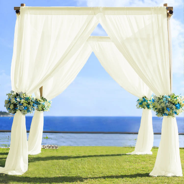 Chiffon Backdrop Drape Panel 14 ft x 57 in Ivory