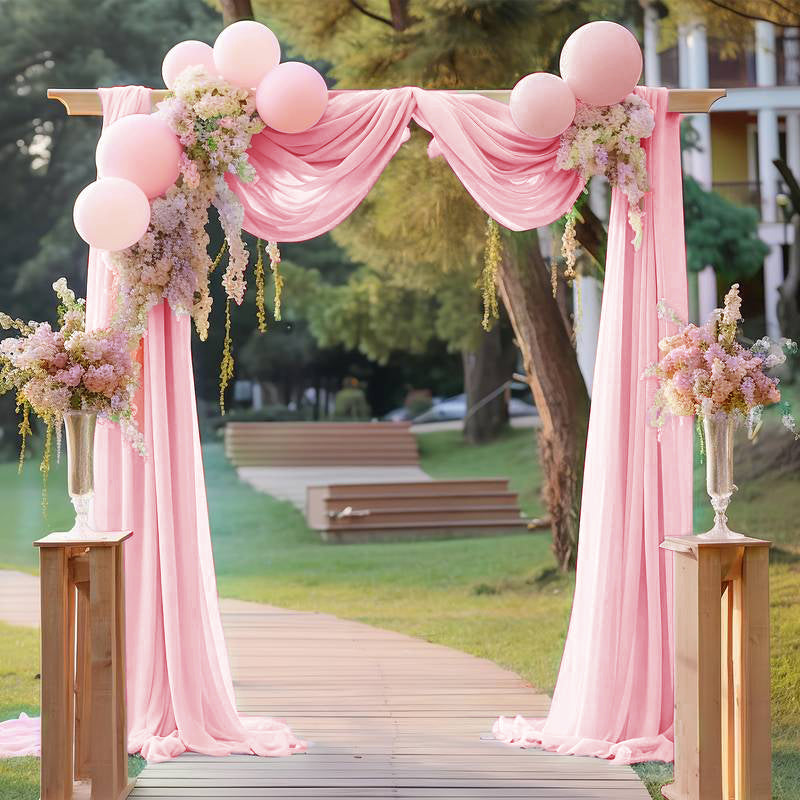 Chiffon Backdrop Drape Panel Pink
