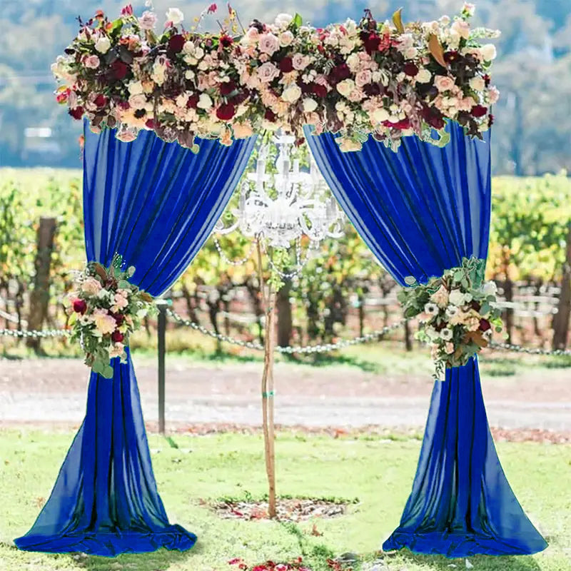 Chiffon Backdrop Drape Panel Royal Blue