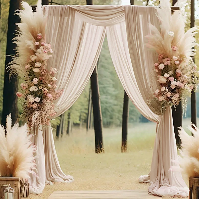 Chiffon Backdrop Drape Panel 14 ft x 57" Champagne