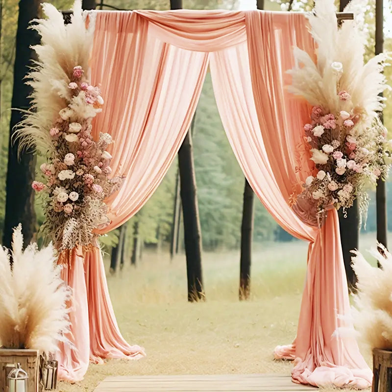 Chiffon Backdrop Drape Panel 14 ft x 57 in Apricot/Peach