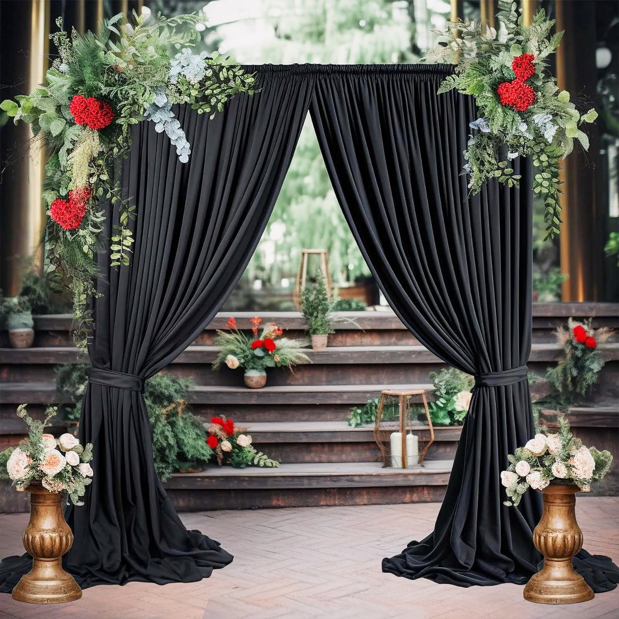 Chiffon Backdrop Drape Panel Black