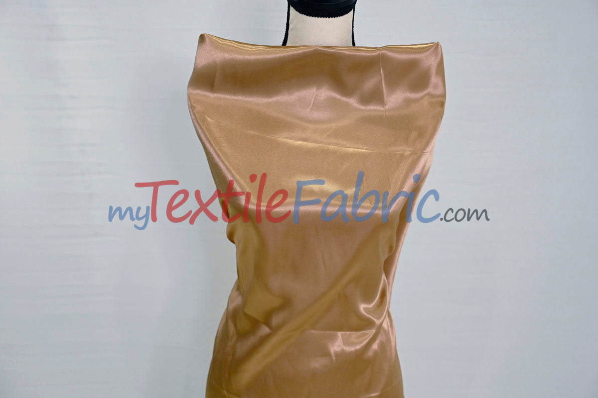 Charmeuse Satin Polyester Fabric - Solid, 58/60" Width, Multiple Colors (1 Yard)