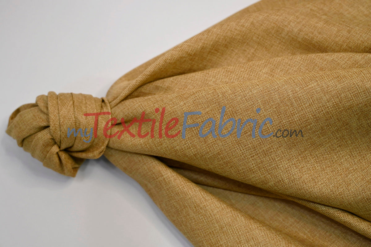 Vintage Linen Polyester Fabric - Faux Burlap, Rustic Natural Look, 58/60" Width (1 Yard)