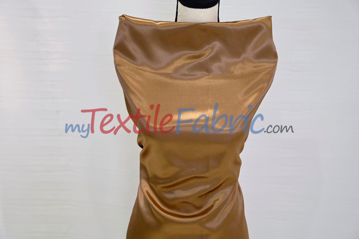 Charmeuse Satin Polyester Fabric - Solid, 58/60" Width, Multiple Colors (1 Yard)