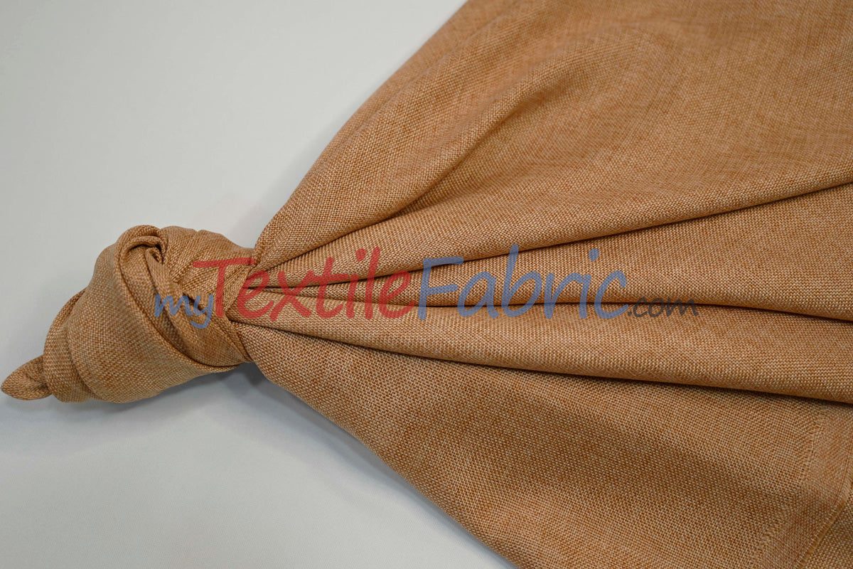 Vintage Linen Polyester Fabric - Faux Burlap, Rustic Natural Look, 58/60" Width (1 Yard)