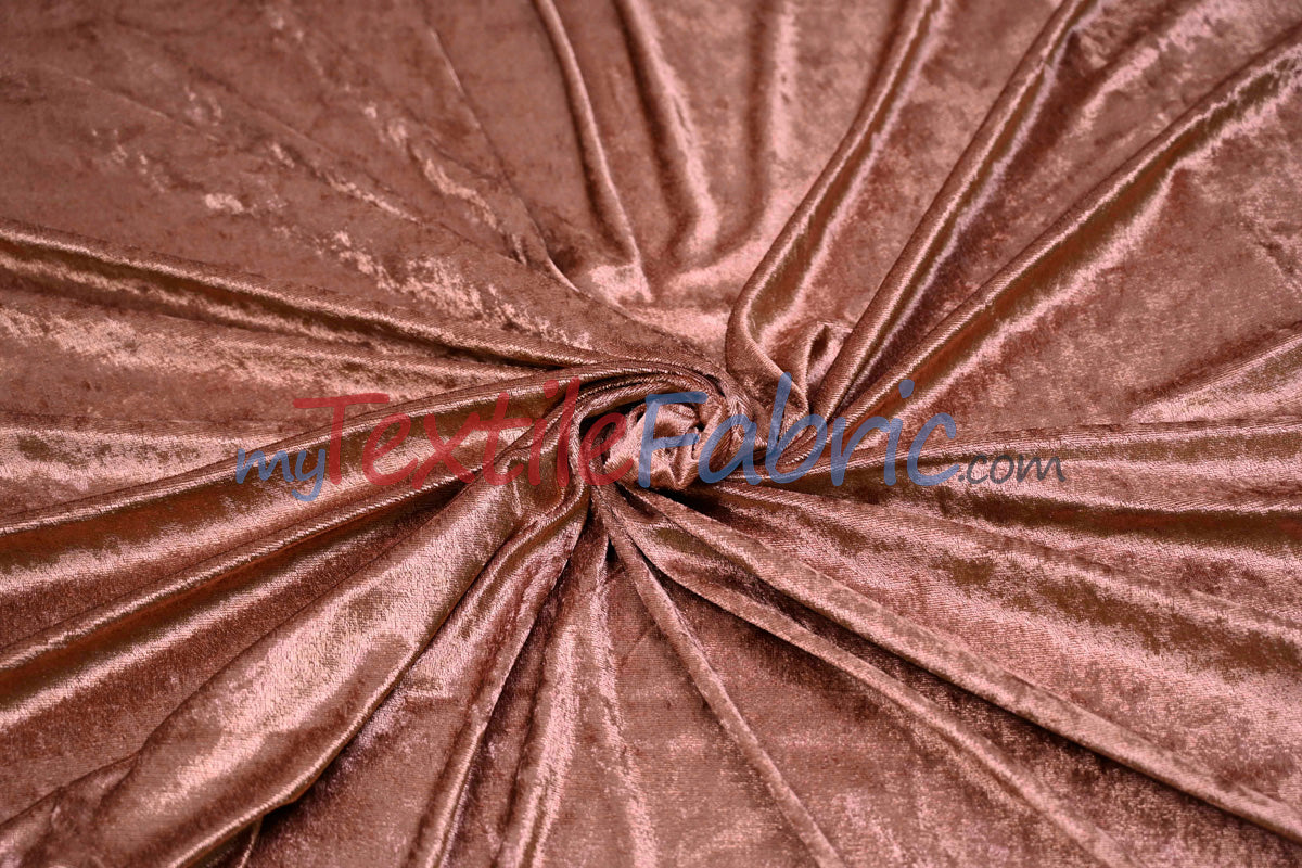 Panne Velvet Polyester Fabric - Crush Panne Velour, Solid, 58/60" Width (1 Yard)