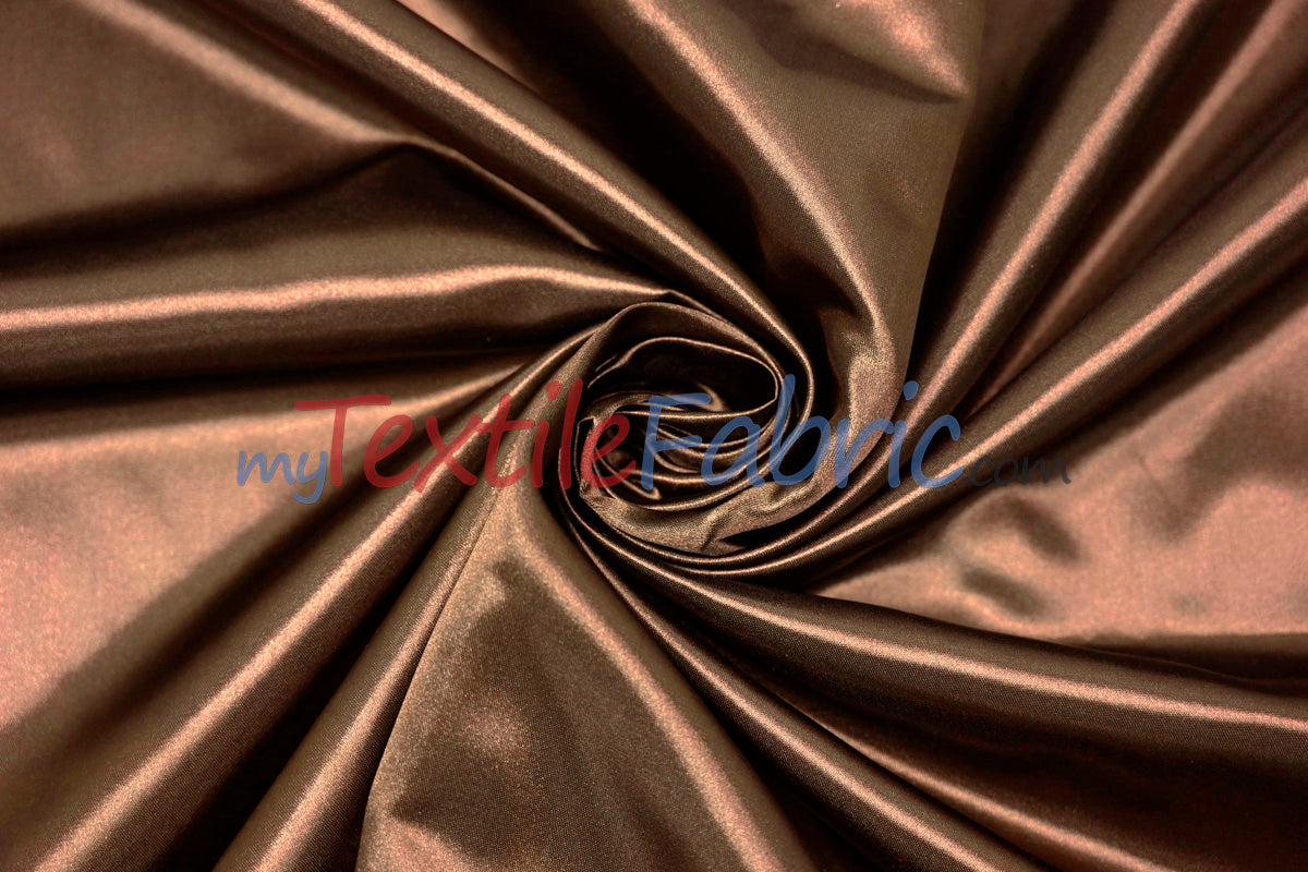 Bridal Satin Polyester Fabric - Shiny Solid, 58/60" Width, Multiple Colors (Yards, Bolts, Sample Swatches)