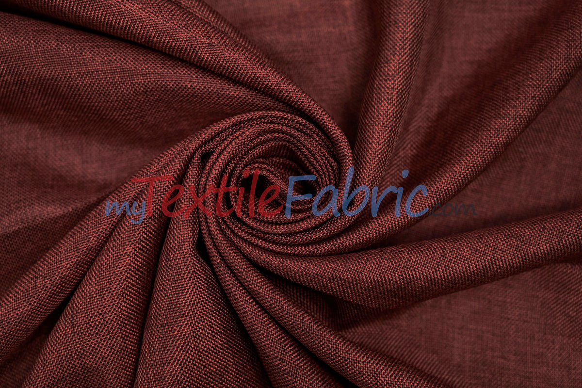 Vintage Linen Polyester Fabric - Faux Burlap, Rustic Natural Look, 58/60" Width (1 Yard)
