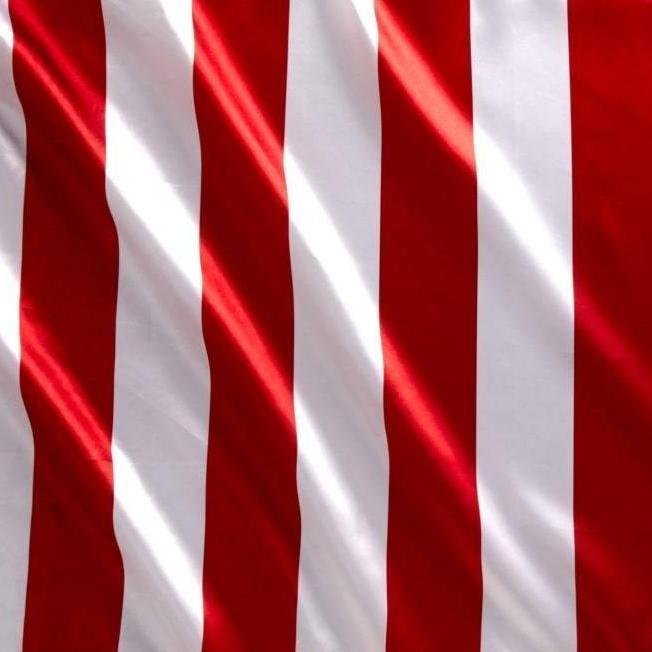 Red White Stripe 1″ inch Satin Fabric