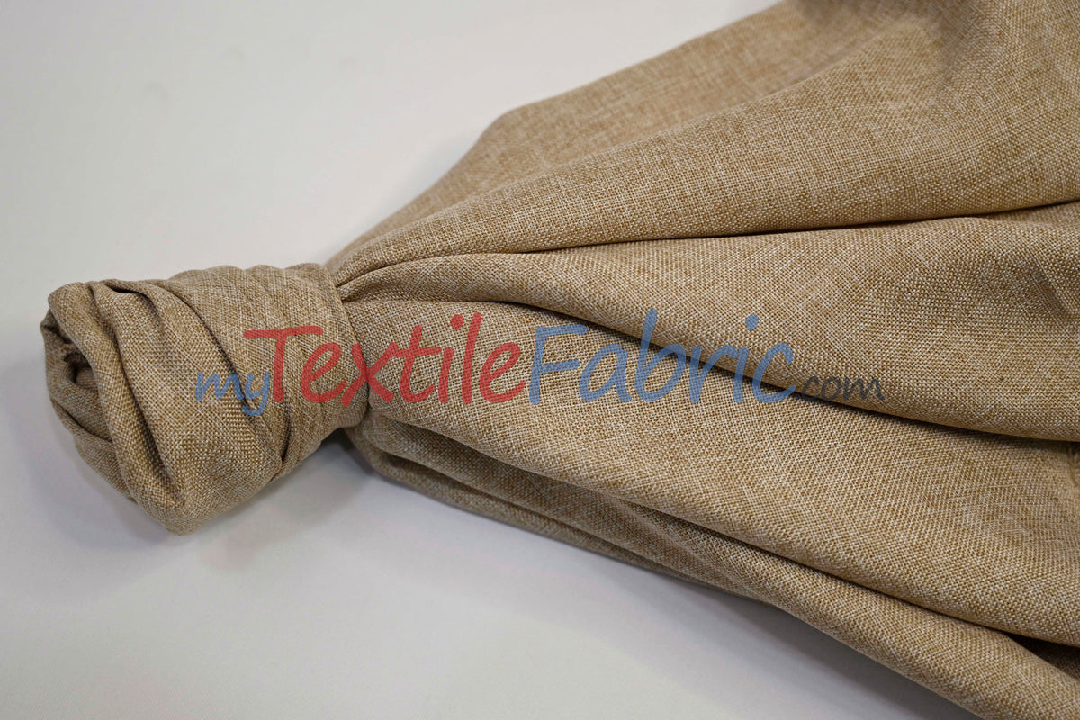 Vintage Linen Polyester Fabric - Faux Burlap, Rustic Natural Look, 58/60" Width (1 Yard)