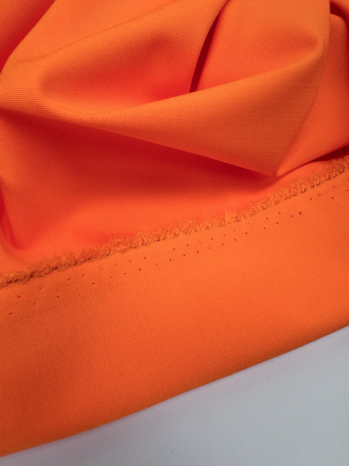 Orange Twill Suit Fabric Polyester Viscose Elastane