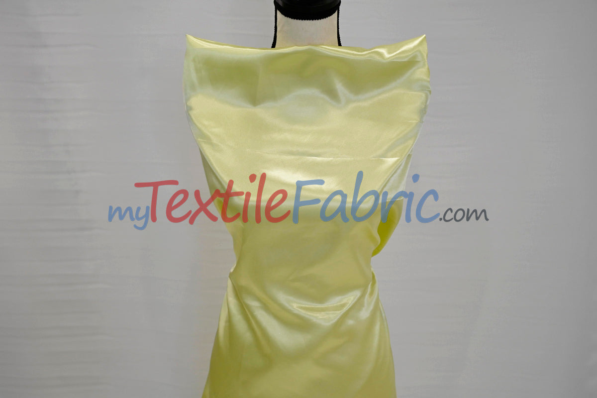 Charmeuse Satin Polyester Fabric - Solid, 58/60" Width, Multiple Colors (1 Yard)
