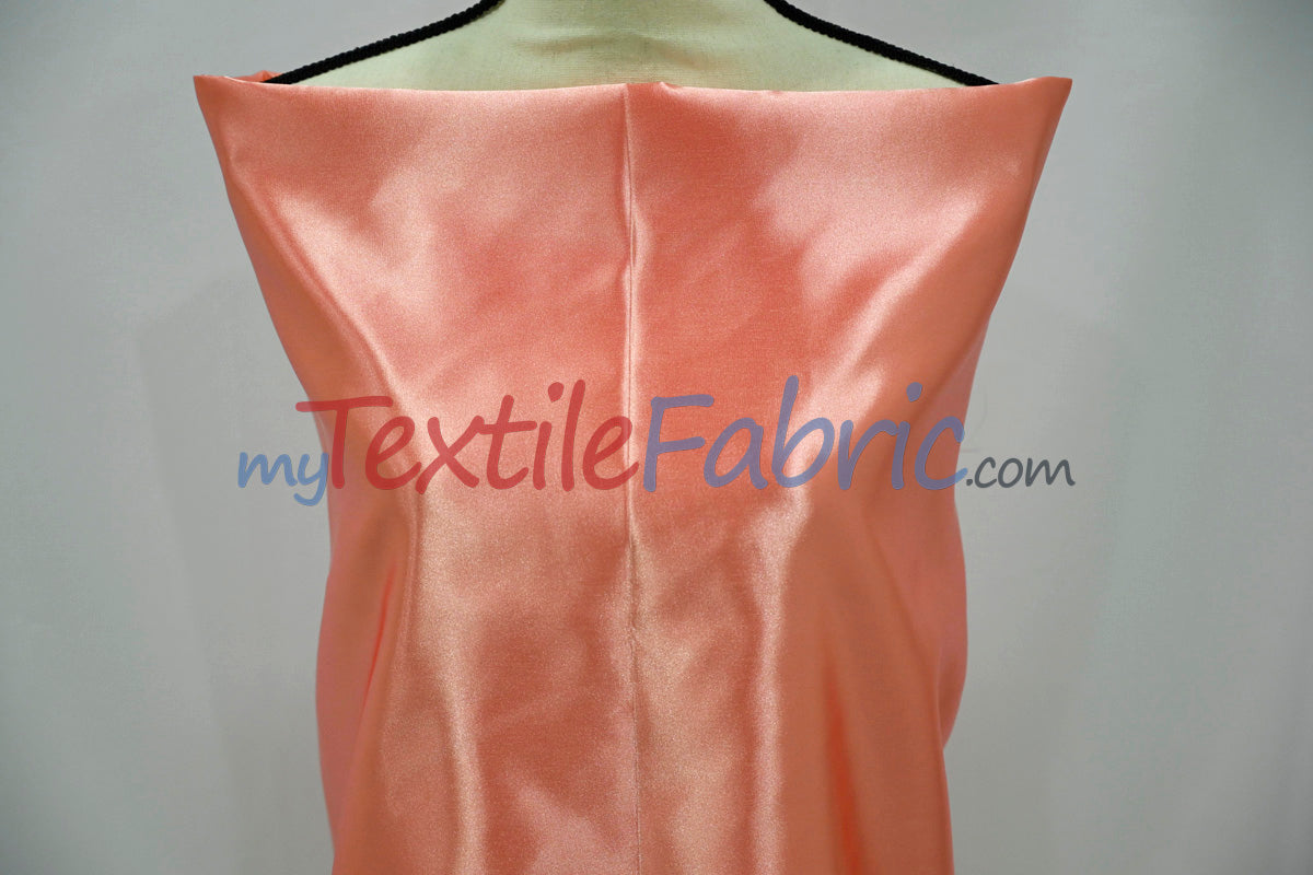 Bridal Satin Polyester Fabric - Shiny Solid, 58/60" Width, Multiple Colors (Yards, Bolts, Sample Swatches)