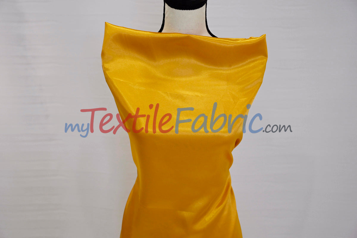 Charmeuse Satin Polyester Fabric - Solid, 58/60" Width, Multiple Colors (1 Yard)