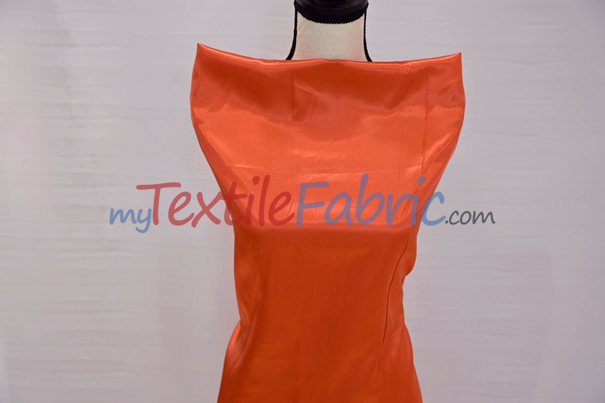 Charmeuse Satin Polyester Fabric - Solid, 58/60" Width, Multiple Colors (1 Yard)