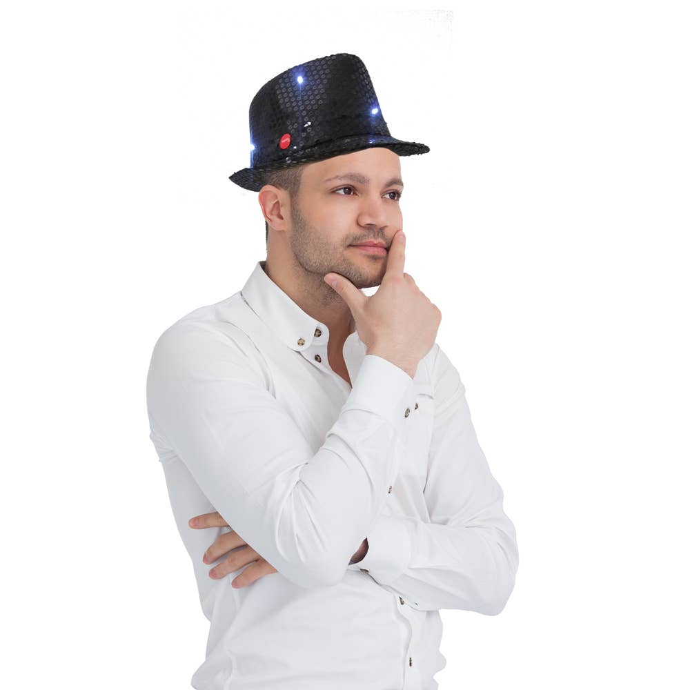 Silver Hat with Flashing Lights