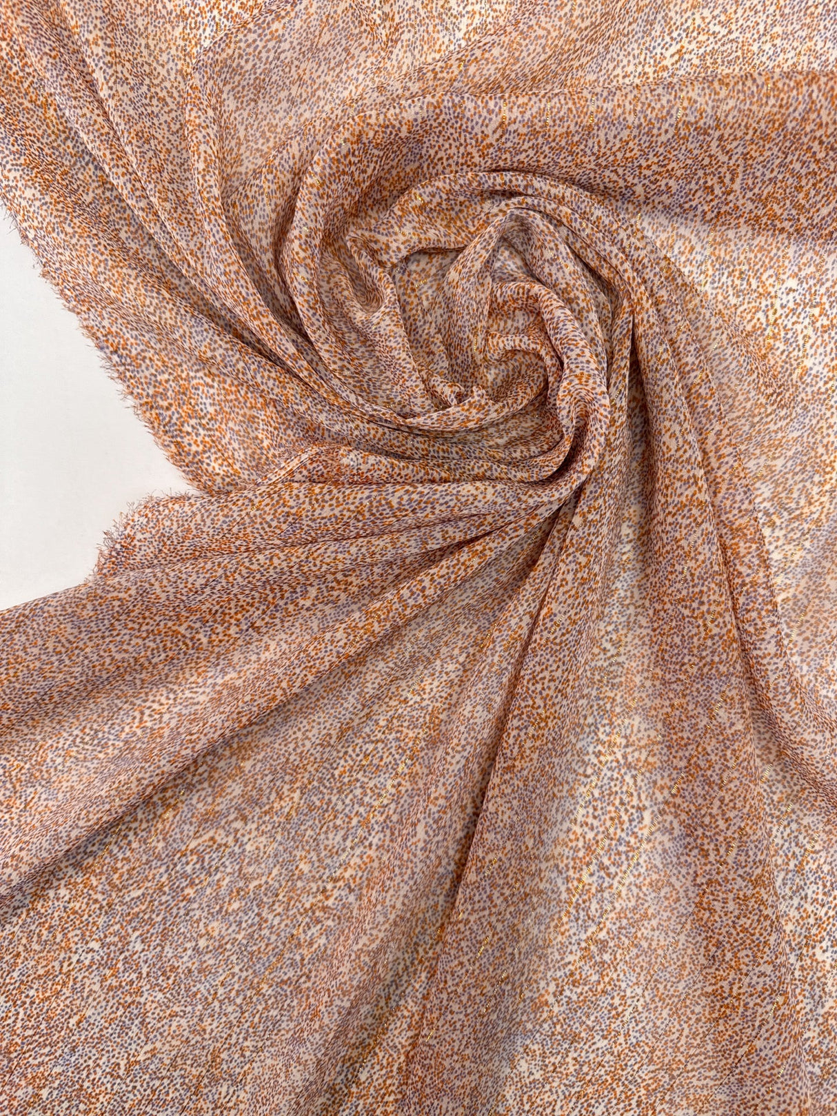 Printed Stripe Polyester Lurex Chiffon