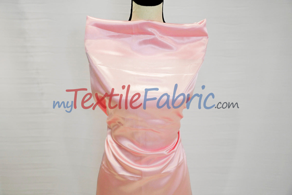 Charmeuse Satin Polyester Fabric - Solid, 58/60" Width, Multiple Colors (1 Yard)