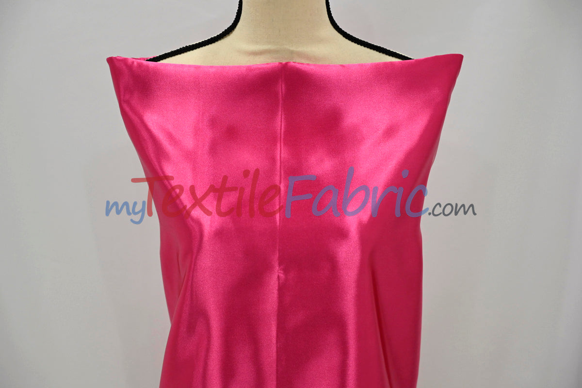 Bridal Satin Polyester Fabric - Shiny Solid, 58/60" Width, Multiple Colors (Yards, Bolts, Sample Swatches)