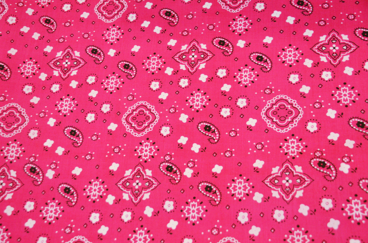 Bandana Cotton Print Polyester Cotton Broadcloth Fabric - Multiple Colors, 58/60" Width (1 Yard)