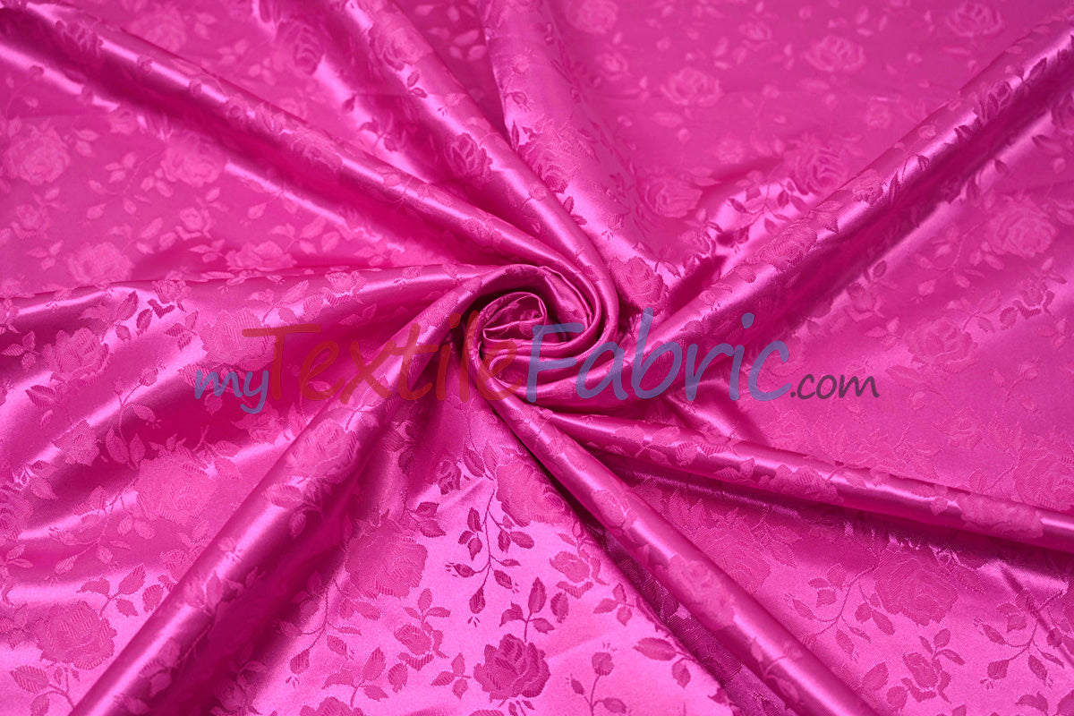 Satin Jacquard Satin Polyester Fabric - Satin Flower Brocade, 58/60" Width, Sample Swatch 3"x3" (1 Sample Swatch)