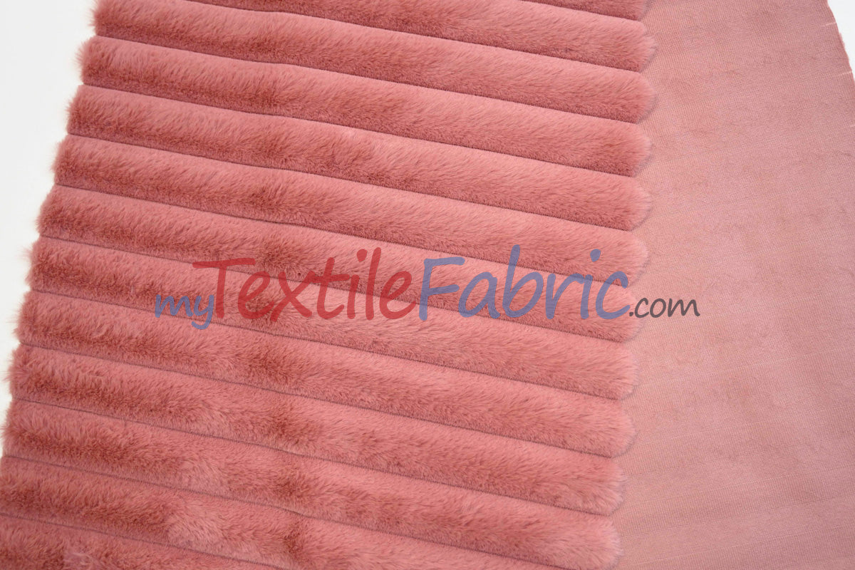 Striped Rabbit Fur 100 Percent Polyester Fabric - Striped Faux Rabbit Fur, 64/66" Width (1 Yard)