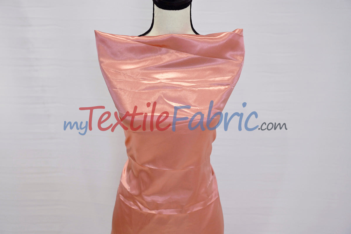 Charmeuse Satin Polyester Fabric - Solid, 58/60" Width, Multiple Colors (1 Yard)