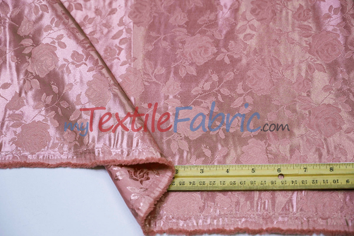 Satin Jacquard Satin Polyester Fabric - Satin Flower Brocade, 58/60" Width, Sample Swatch 3"x3" (1 Sample Swatch)